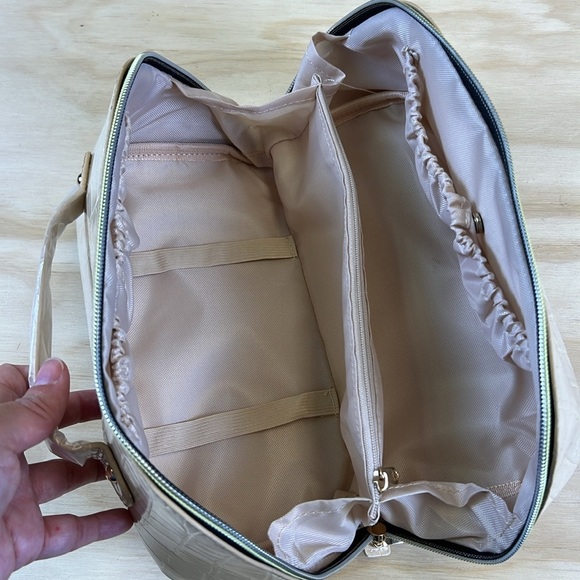 Travel Makeup Bag,Cosmetic Bag for Women, Portable Pouch, Flat Open Toiletry Bag - Picture 8 of 9